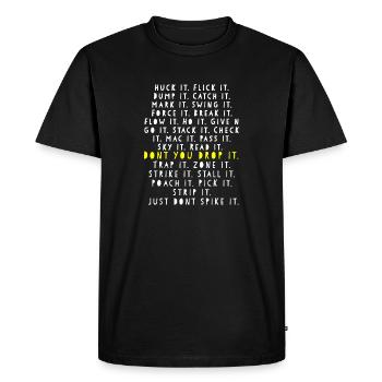 Ne tombez pas en gras Typographie - T-shirt Premium bio Homme - noir - Devant - Nico (187cm)