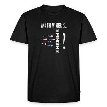Et le gagnant est la course aux spermatozoïdes, drôle - T-shirt Premium bio Homme - noir - Devant - Nico (187cm)