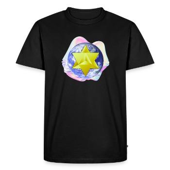 Surreal Merkaba Earth - Men's Premium Organic T-Shirt - black - Front - Nico (187cm)