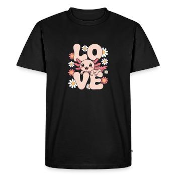 Dragon Fleur d’Amour - T-shirt Premium bio Homme - noir - Devant - Nico (187cm)