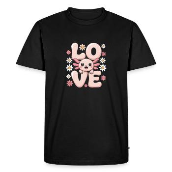 Love Bloom Cute Mascot - Men's Premium Organic T-Shirt - black - Front - Nico (187cm)