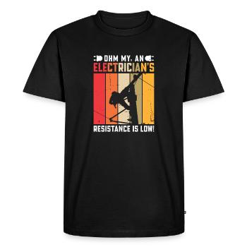 Électricien, technicien en électronique, électricien - T-shirt Premium bio Homme - noir - Devant - Nico (187cm)