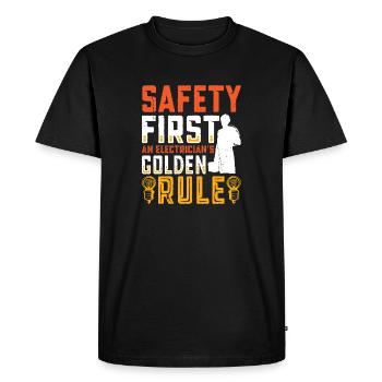 Électricien, technicien en électronique, électricien - T-shirt Premium bio Homme - noir - Devant - Nico (187cm)