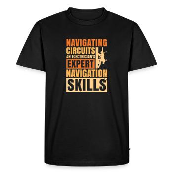 Électricien, technicien en électronique, électricien - T-shirt Premium bio Homme - noir - Devant - Nico (187cm)