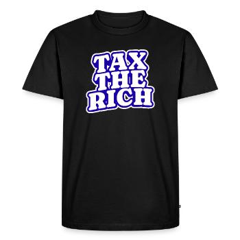 Tax The Rich - Men's Premium Organic T-Shirt - black - Front - Nico (187cm)