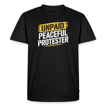 Activiste du slogan de manifestant pacifique non rémunéré - T-shirt Premium bio Homme - noir - Devant - Nico (187cm)