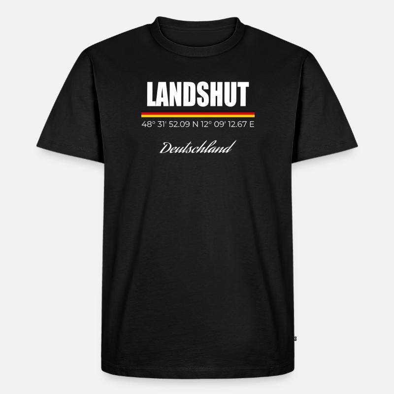 Landshut - Männer Premium Bio T-Shirt - Schwarz