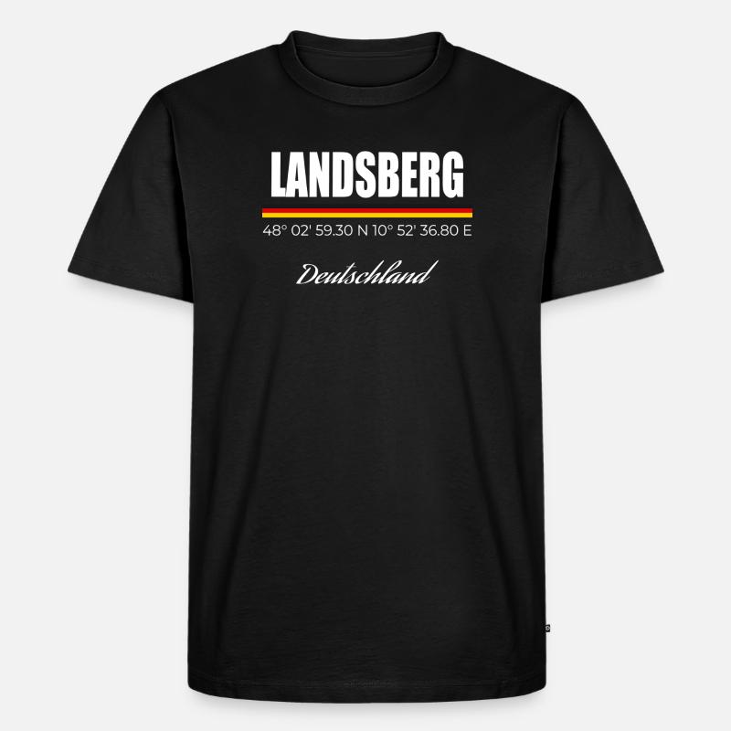 Landsberg - Männer Premium Bio T-Shirt - Schwarz