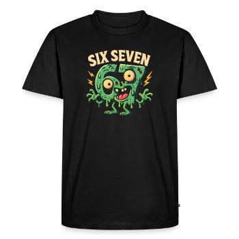 Six Seven 67 Zombie Horror Humor Italian Brainrot - Men's Premium Organic T-Shirt - black - Front - Nico (187cm)