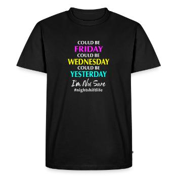 Night Shift Hospital Nursing Nurse - Men's Premium Organic T-Shirt - black - Front - Nico (187cm)