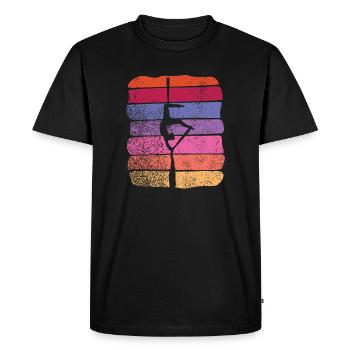 Tissu vertical Acrobaties aériennes vintage Soie aérienne - T-shirt Premium bio Homme - noir - Devant - Nico (187cm)