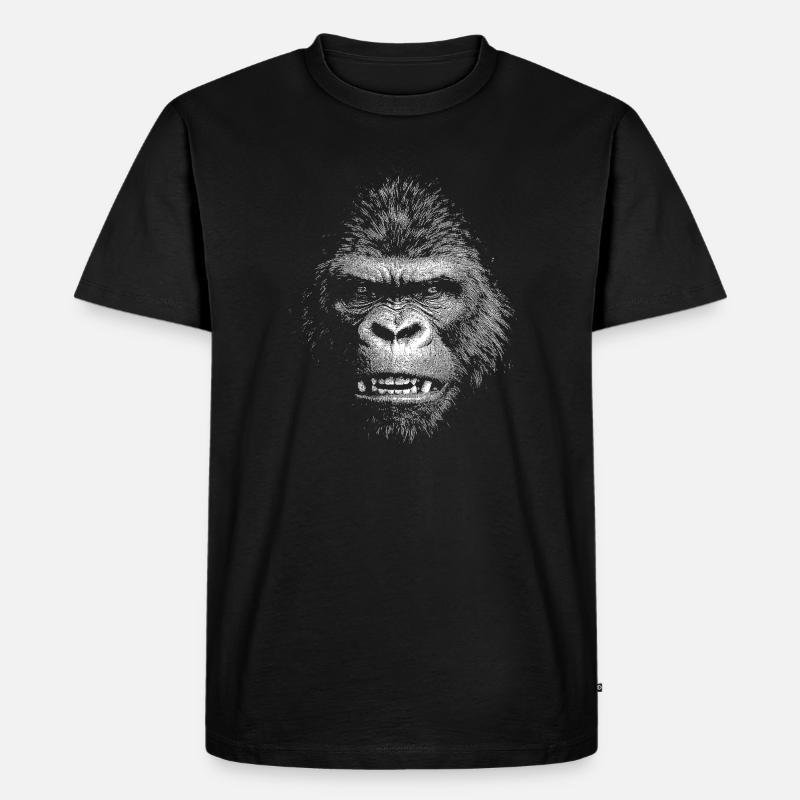 Gorilla - Männer Premium Bio T-Shirt - Schwarz
