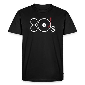 Art rétro de platine Tonearm minimaliste Red DJ Gear Art - T-shirt Premium bio Homme - noir - Devant - Nico (187cm)