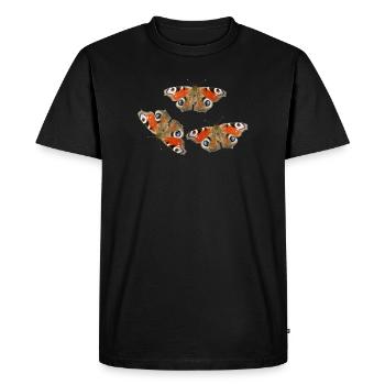Papillons œil de paon en amour Œil de paon - T-shirt Premium bio Homme - noir - Devant - Nico (187cm)
