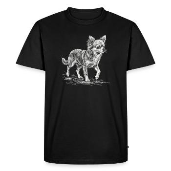 Chihuahua Sketch – Minimalist Design - Men's Premium Organic T-Shirt - black - Front - Nico (187cm)