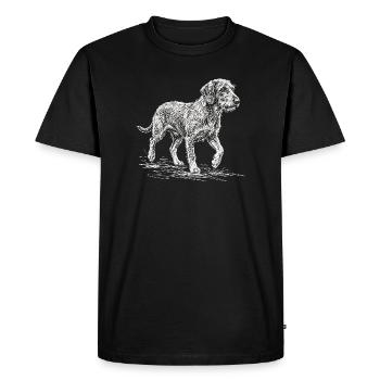 Croquis teckel – Design minimaliste de chien - T-shirt Premium bio Homme - noir - Devant - Nico (187cm)