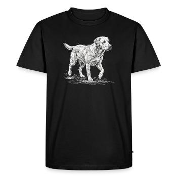 Labrador Sketch White – Minimalist Design - Men's Premium Organic T-Shirt - black - Front - Nico (187cm)