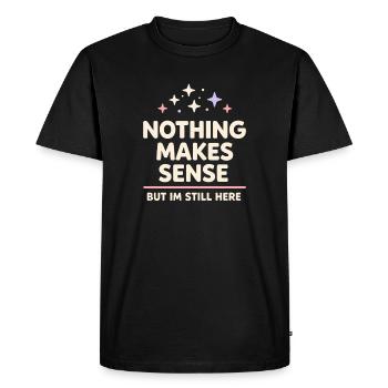 Humour existentiel, nihilisme, humour, - T-shirt Premium bio Homme - noir - Devant - Nico (187cm)
