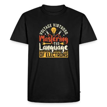Électricien, technicien en électronique, électricien - T-shirt Premium bio Homme - noir - Devant - Nico (187cm)