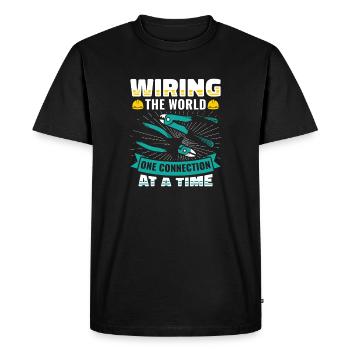 Électricien, technicien en électronique, électricien - T-shirt Premium bio Homme - noir - Devant - Nico (187cm)