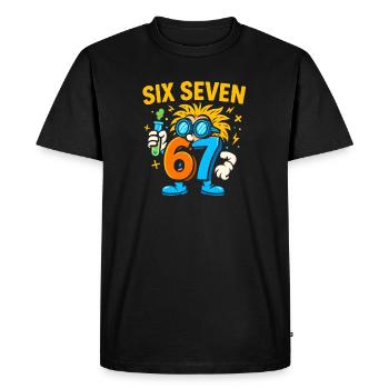 Six Seven 67 Science Humor Nerd Gift Idea - Men's Premium Organic T-Shirt - black - Front - Nico (187cm)