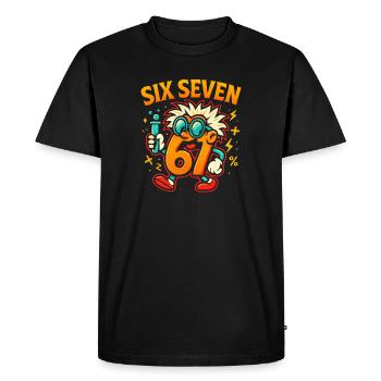 Six Seven 67 Science Humor Nerd Gift Idea - Men's Premium Organic T-Shirt - black - Front - Nico (187cm)