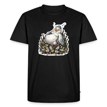 Bière mouette ivre - T-shirt Premium bio Homme - noir - Devant - Nico (187cm)