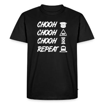 Ouvrier du chemin de fer drôle - T-shirt Premium bio Homme - noir - Devant - Nico (187cm)