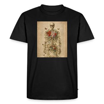Fleurs Squelettes Nature Floral Gothic Fairycore - T-shirt Premium bio Homme - noir - Devant - Nico (187cm)