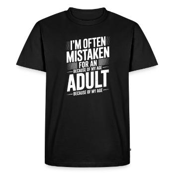 Saying Young Look Old Humor Funny Gift - Men's Premium Organic T-Shirt - black - Front - Nico (187cm)