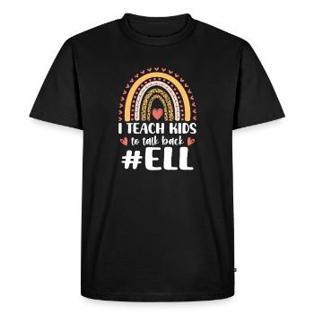 Professeur ELL Langue anglaise - T-shirt Premium bio Homme - noir - Devant - Nico (187cm)