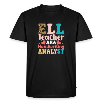 Professeur ELL Langue anglaise - T-shirt Premium bio Homme - noir - Devant - Nico (187cm)