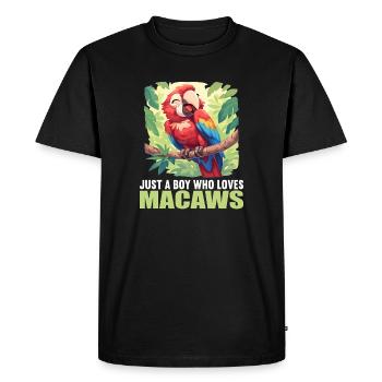 Macaw's Era - Men's Premium Organic T-Shirt - black - Front - Nico (187cm)
