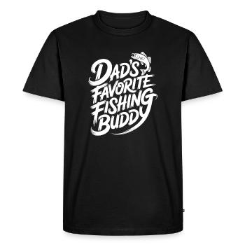 Le compagnon de pêche préféré de papa - T-shirt Premium bio Homme - noir - Devant - Nico (187cm)