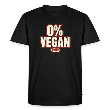 0% Vegan – Retro Statement - Men's Premium Organic T-Shirt - black - Front - Nico (187cm)