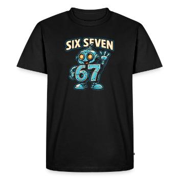 Six Seven 67 Robot Robot Brainrot italien Humour - T-shirt Premium bio Homme - noir - Devant - Nico (187cm)