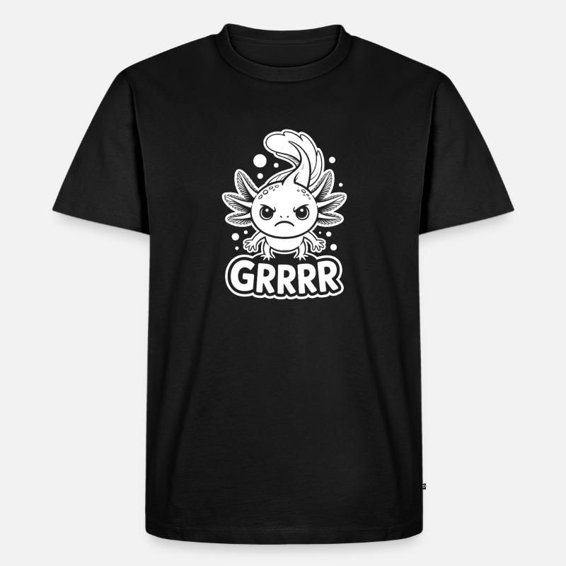 Grumpy Axolotl GRRRR - Männer Premium Bio T-Shirt - Schwarz