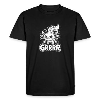 Grump Axolotl - Men's Premium Organic T-Shirt - black - Front - Nico (187cm)