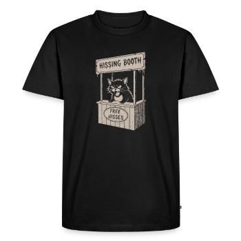 Stand de chat dans la Cabine du Sifflement - T-shirt Premium bio Homme - noir - Devant - Nico (187cm)