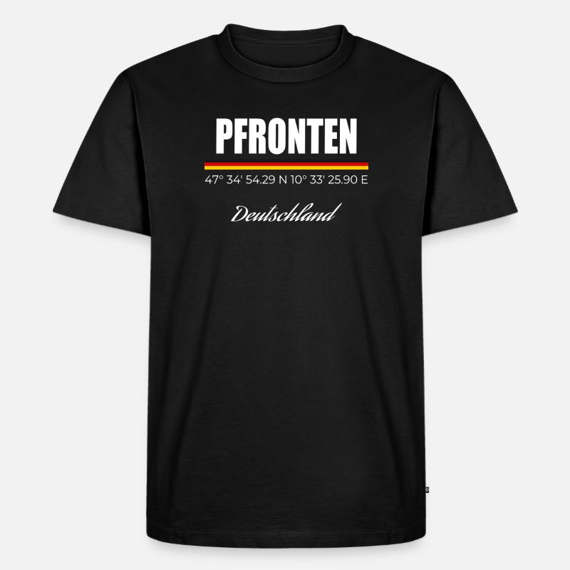 Pfronten - Männer Premium Bio T-Shirt - Schwarz