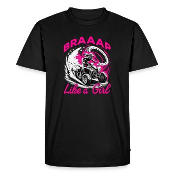 Quad ATV Woman Girl Four Wheeler - Men's Premium Organic T-Shirt - black - Front - Nico (187cm)