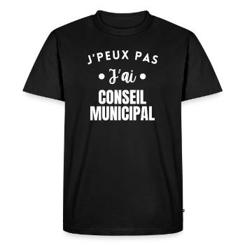 City Hall Quote Humour J'peuxPas J'Ai City Council - T-shirt Premium bio Homme - noir - Devant - Nico (187cm)
