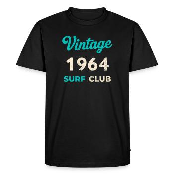 Vintage 1964 Surf Club Retro Birth Year Gift - Men's Premium Organic T-Shirt - black - Front - Nico (187cm)
