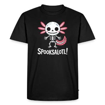 Spooky Skull with Pink Wings - Men's Premium Organic T-Shirt - black - Front - Nico (187cm)