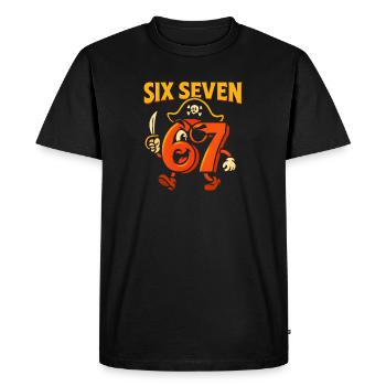 Six Sept 67 Pirate Italian Brainrot Humour Drôle - T-shirt Premium bio Homme - noir - Devant - Nico (187cm)