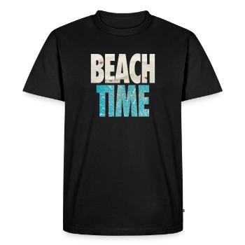 Plage - Vacances d’été - Mer et sable - T-shirt Premium bio Homme - noir - Devant - Nico (187cm)