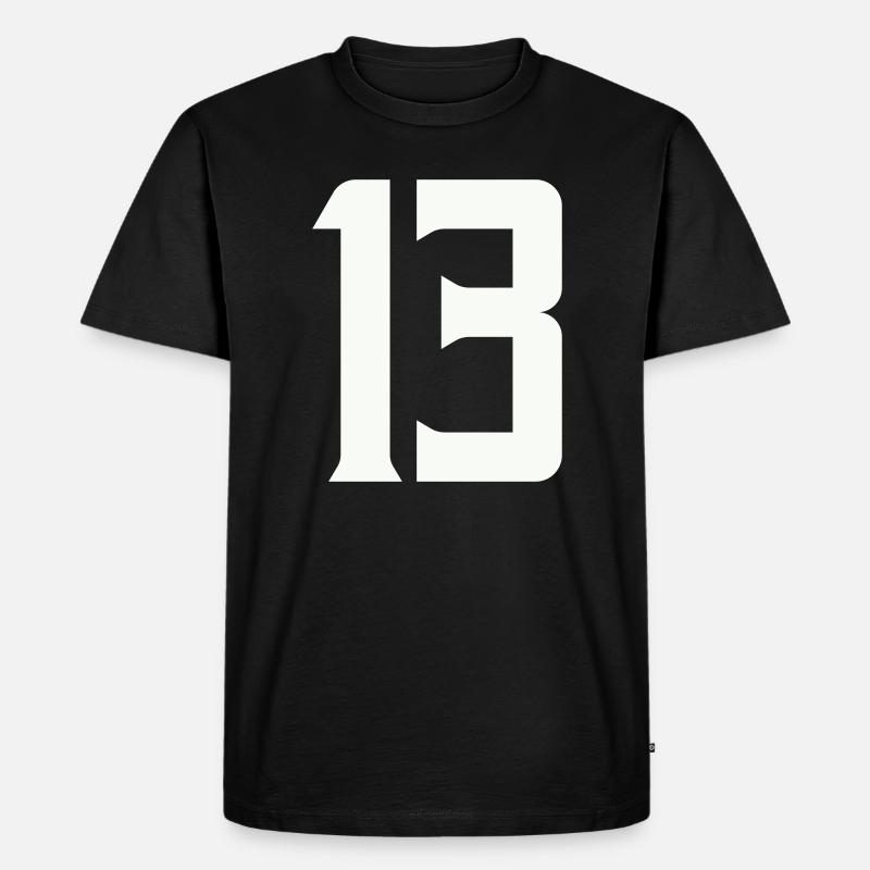 13 - Männer Premium Bio T-Shirt - Schwarz