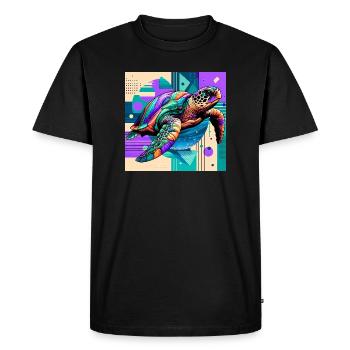 tortue - T-shirt Premium bio Homme - noir - Devant - Nico (187cm)