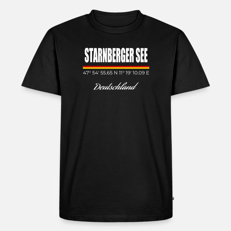 Starnberger See - Männer Premium Bio T-Shirt - Schwarz