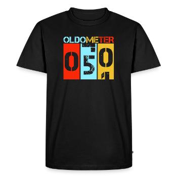 Oldometer 50 Vintage Retro 50th Birthday - Men's Premium Organic T-Shirt - black - Front - Nico (187cm)